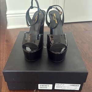 Saint Laurent Glossy Black Platform Heels
